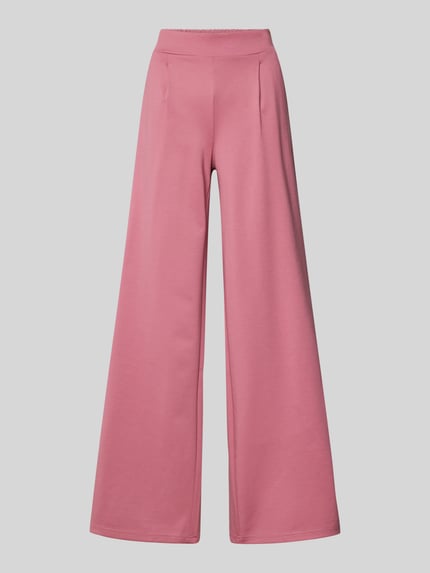 ICHI Wide leg stoffen broek met bandplooien, model 'KATE' Roze - 2