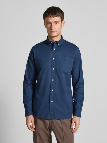Selected Regular Fit Freizeithemd aus Baumwoll-Mix Modell 'REGRICK' Dunkelblau 4