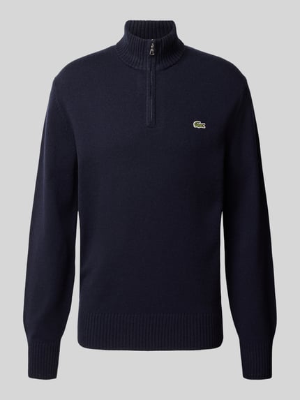 Lacoste Turtleneck mit Logo-Patch aus Wolle Dunkelblau 1