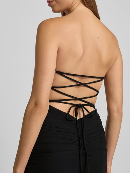 LUXUAR FASHION Abendkleid mit Schnürung auf der Rückseite Black 3