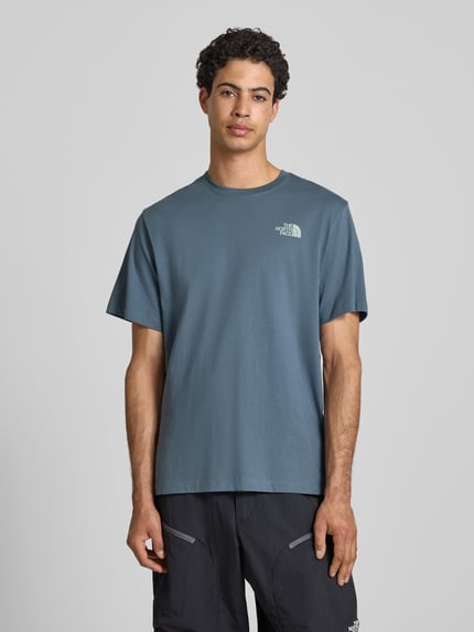 The North Face relaxed fit T-shirt met logoprint Rookblauw - 4