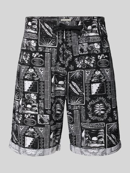 Tom Tailor Denim Bermudy o kroju relaxed fit z mieszanki lnu i bawełny BLACK 2