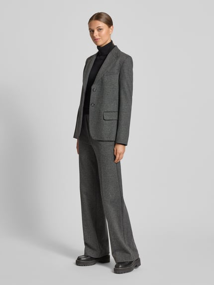 Weekend Max Mara Spodnie o kroju regular fit z dodatkiem wełny model ‘ZELMA’ Średnioszary melanż 1