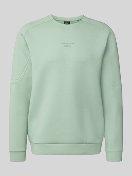 Produktfoto, Regular Fit Sweatshirt aus Baumwoll-Mix Modell 'SW_PS SPIRIT70 CN' von BOSS Green, efekt: jednolity kolor, krój regular fit, aplikacja 3d, okrągły dekolt, długi rękaw, zakończenia prążkowane, wykończenie materiału: dzianina dresowa, mieszanka bawełny