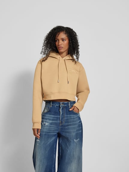 Dsquared2 kort hoodie met capuchon Camel - 4