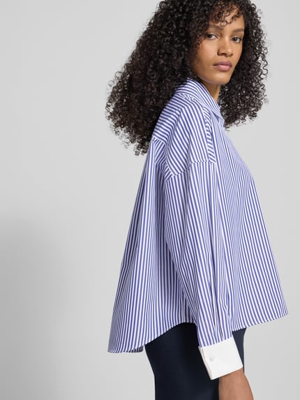 Weekend Max Mara Bluzka koszulowa o kroju regular fit z czystej bawełny Granatowy 3