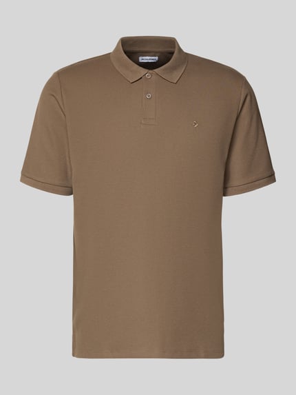 JACK & JONES regular fit poloshirt met structuurpatroon model 'AUSTIN' Taupe - 2