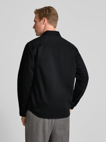 Selected Kurtka koszulowa o kroju regular fit z czystej bawełny model ‘TRAVIS’ Czarny 5