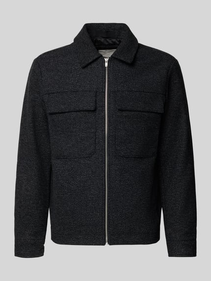 JACK & JONES Premium Overhemdjack met borstzakken, model 'RUSSEL' Antraciet gemêleerd - 2