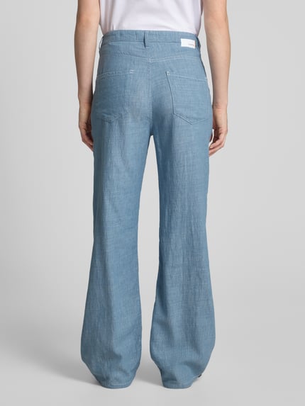 GANG Spodnie o szerokim kroju z efektem denimu model ‘Via Wide’ Jasnoniebieski 5