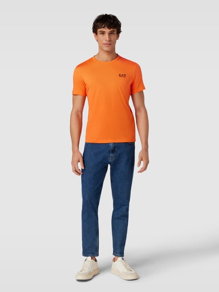 EA7 Emporio Armani T-shirt met labelprint Oranje - 1