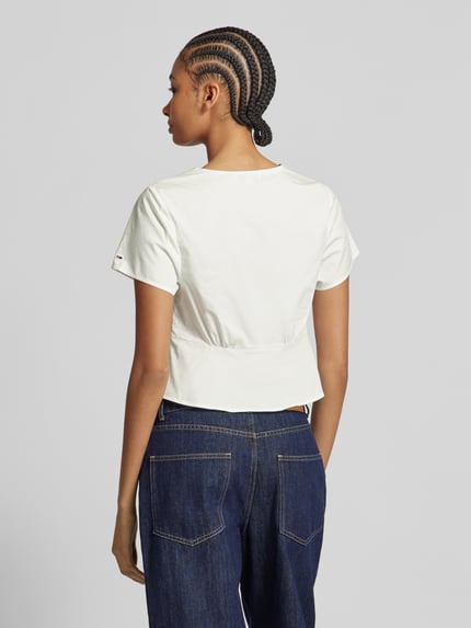 Tommy Jeans Regular Fit Bluse mit Knopfleiste Offwhite 5
