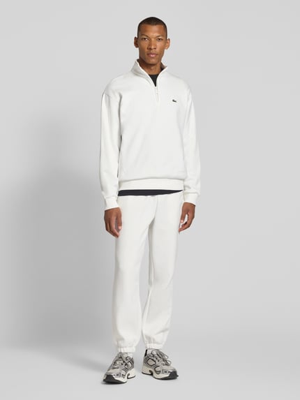 Lacoste Regular Fit Troyer aus Baumwoll-Mix Offwhite 1