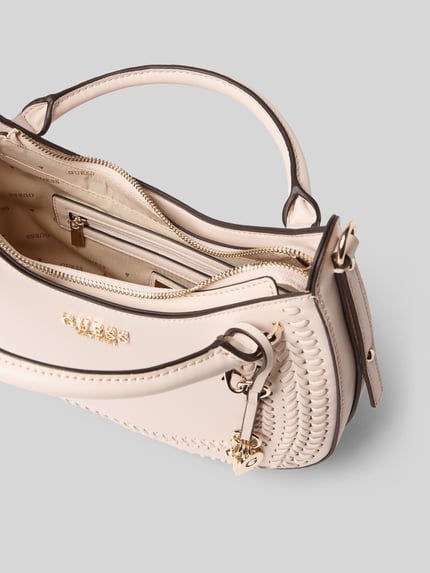 GUESS Handtasche mit Label-Detail Modell 'TATUM' Ecru 5