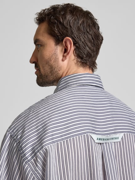 American Vintage Regular fit vrijetijdsoverhemd met borstzak, model 'ZIVOW' Blauw - 3