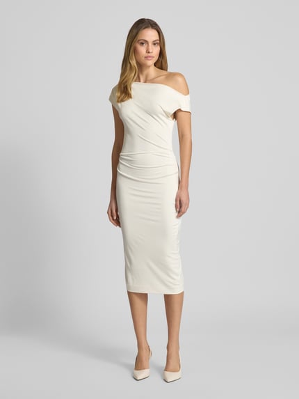 BOSS Eng anliegendes Kleid aus Viskose-Mix Modell 'ETRIMI' Offwhite 4