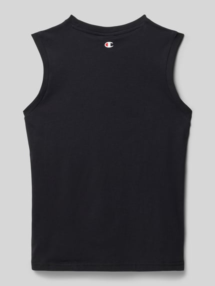 Productfoto, Tanktop met Label-Stitching van CHAMPION in zwart, zuiver katoen, regular fit, ronde hals, ruglengte maat 140: 51 cm