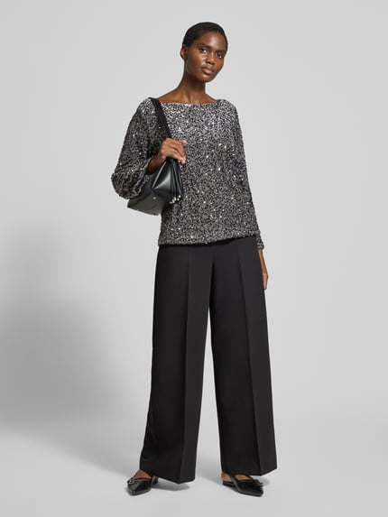 VILA Blusenshirt mit Paillettenbesatz Modell 'FAITH' Silber 1