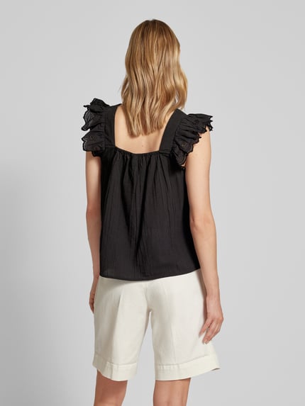 VERO MODA Blouseshirt met volants, model 'PRIYA' Zwart - 5