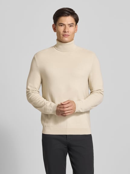 BOSS Green Regular Fit Rollkragenpullover aus Woll-Mix Modell 'Momentum' Sand 4