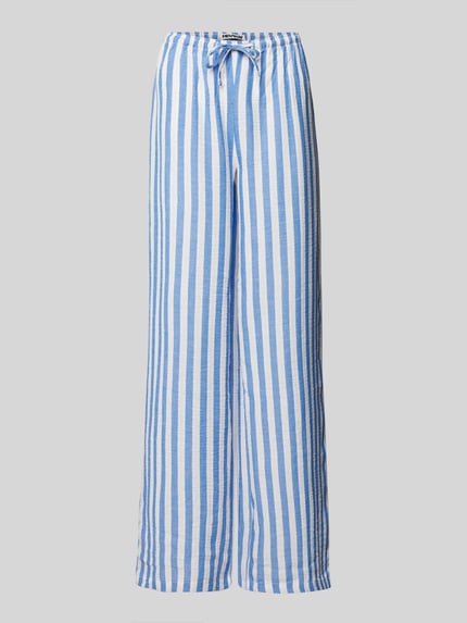 REVIEW Wide leg broek met tunnelkoord Bleu - 2