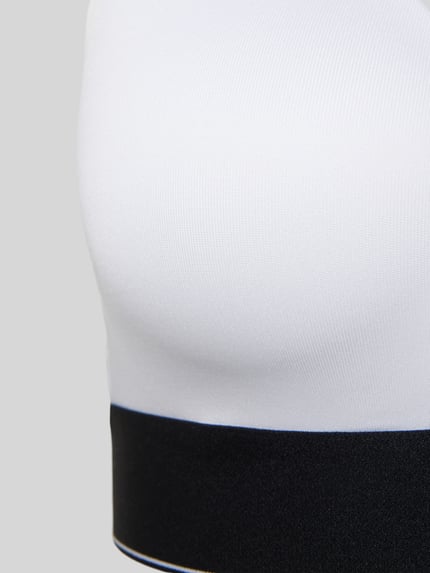 Produktfoto, Slim Fit Bralette mit Logo-Stitching von Calvin Klein Underwear aus elastyczna mieszanka materiałów, wyhaftowane logo, krój slim fit, zapięcie na haftkę