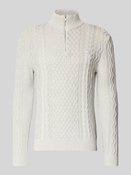 Tommy Jeans Regular Fit Strickpullover aus reiner Baumwolle Hellgrau Melange 2