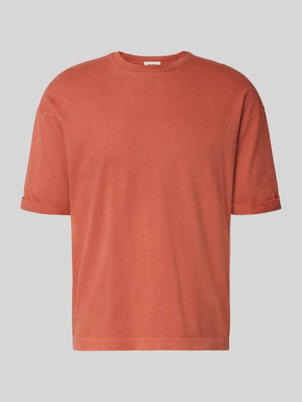 Produktfoto, T-Shirt mit Rundhalsausschnitt Modell 'NOLIEN 10' von Drykorn aus reiner Baumwolle, relaxed Fit, rötlich, glatte Textur