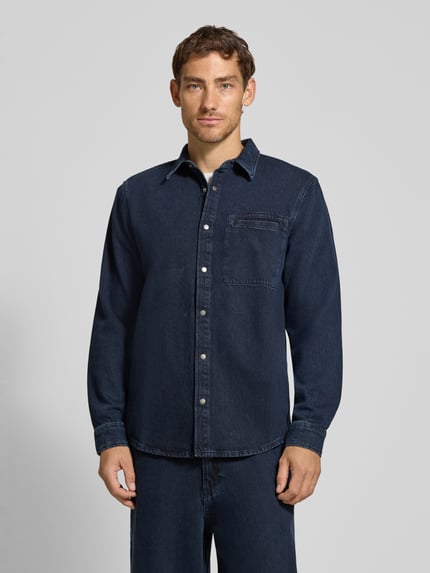 ARMEDANGELS Regular Fit Freizeithemd aus reiner Baumwolle Modell 'WELT' Dunkelblau 4