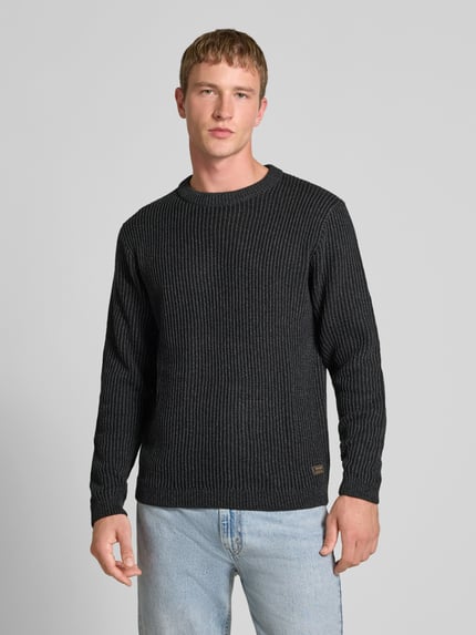 JACK & JONES Strickpullover mit gerippten Abschlüssen Modell 'DOVER' BLACK 4