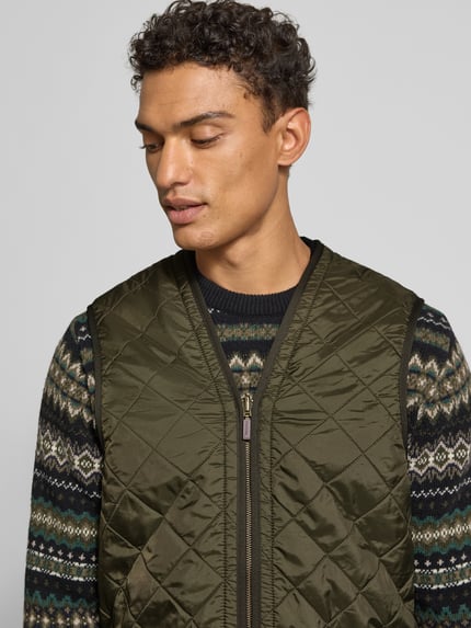 Barbour Regular Fit Steppweste mit warmen Innenfleece Oliv 3