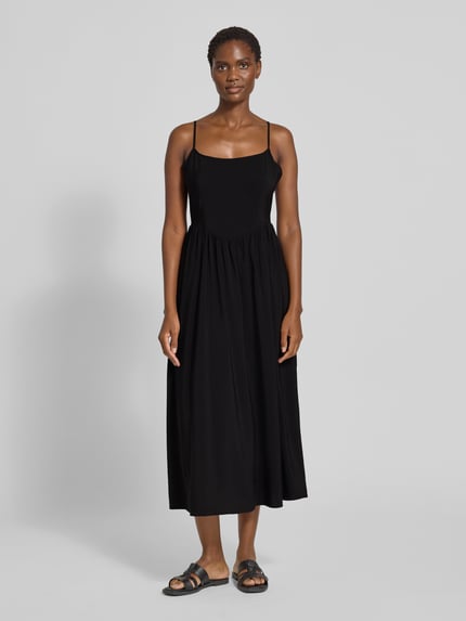GAP Midikleid aus Viskose-Mix mit Spaghettiträgern Black 4