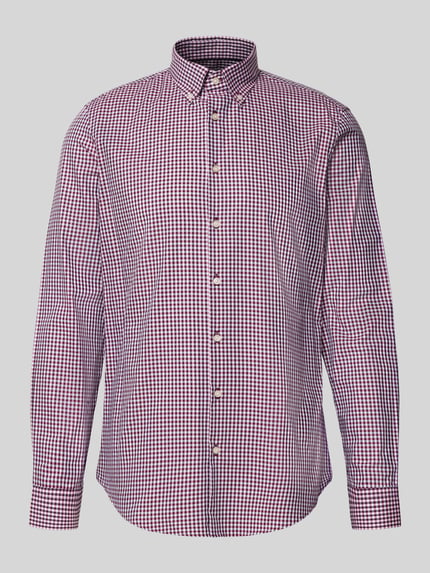 Jake*s Slim Fit Freizeithemd mit Button-Down-Kragen Rot 2