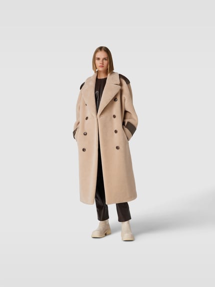 Stand Studio Lange jas van imitatiebont Beige - 1