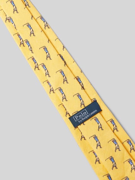 Polo Ralph Lauren Krawat lniany z nadrukiem z motywem Żółty 3