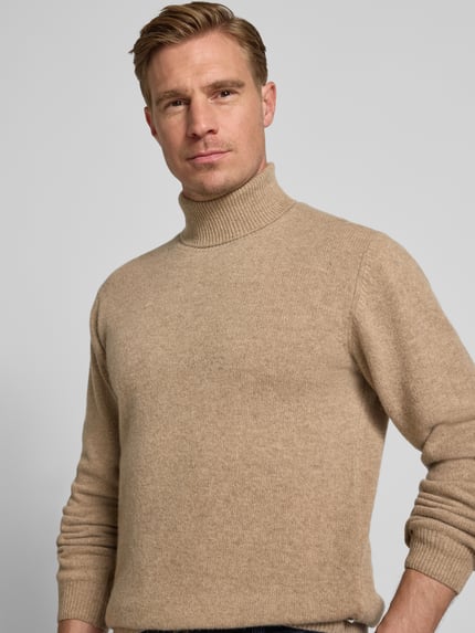 Casual Friday Strickpullover mit Rollkragen Camel Melange 3