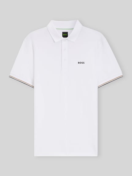 BOSS Green koszulka polo o kroju slim fit z wytłoczeniem emotikon piłki tenisowej model 'PL_TOC GAME1' Biały 2