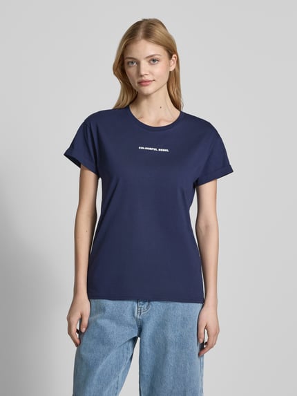 Colourful Rebel T-Shirt mit Label-Print Marine 4