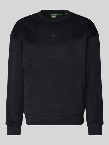 BOSS Green Sweatshirt mit samtiger Oberfläche Black 2
