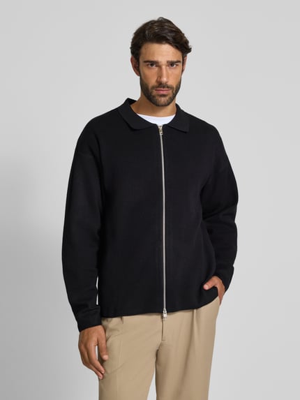 JACK & JONES Premium Gebreid jack met tweewegsritssluiting, model 'BRADFORT' Zwart - 4