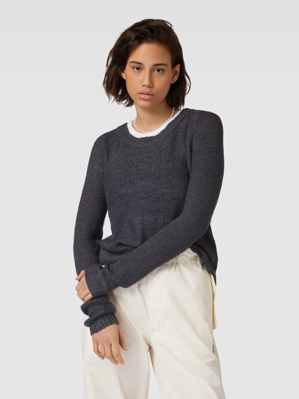 ONLY Strickpullover mit Rundhalsausschnitt Modell 'GEENA' Dunkelblau 4