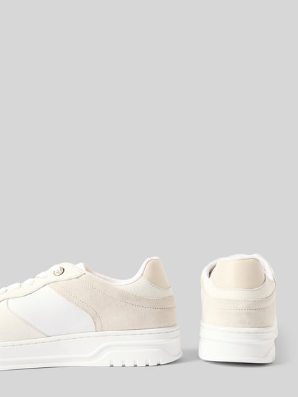Tommy Hilfiger Low Top Sneaker mit echtem Lederbesatz Weiss 2