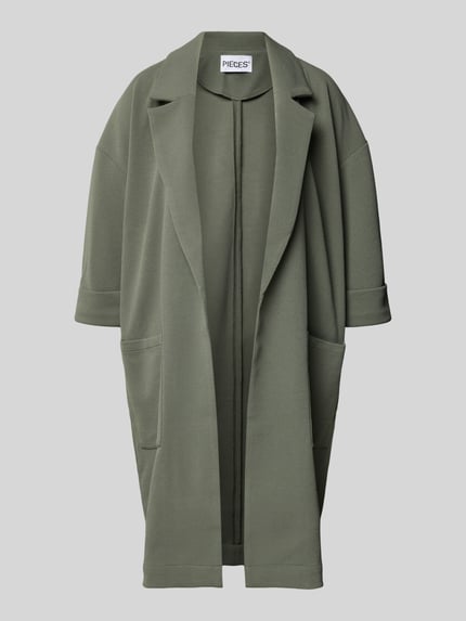 PIECES Relaxed Fit Cardigan mit 3/4-Arm Modell 'DAISY' Khaki 2