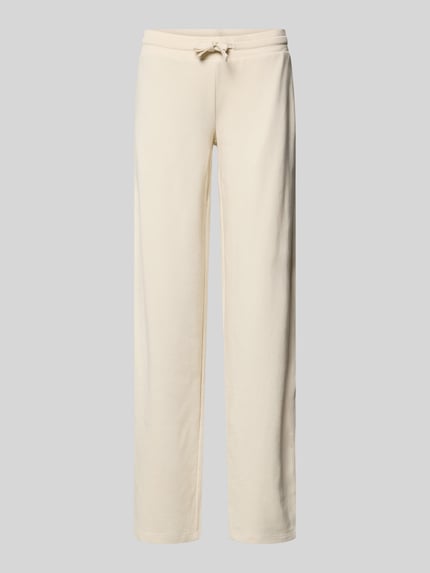 Produktfoto, Wide Fit Sweatpants mit Viskose-Anteil von Review in Beige, Baumwoll-Mix mit Viskose-Anteil, elastischer Bund, Tunnelzug.