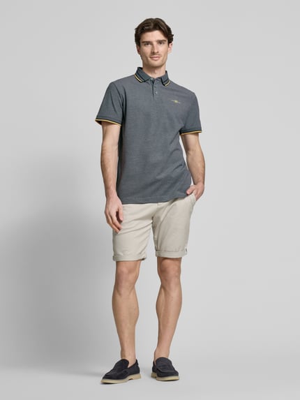 Tom Tailor Regular Fit Poloshirt mit Kontraststreifen Mittelgrau 1