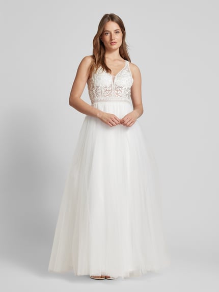 LUXUAR FASHION Bruidsjurk met hartvormige hals Offwhite - 4