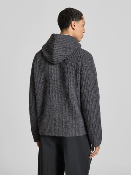 ANNARR Strickjacke aus Wolle mit Kapuze Mittelgrau 5
