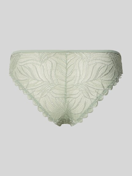 Produktfoto, Slip aus Spitze Modell 'Skin Acai' van Neo Noir, materiaalmix met stretch, nauwsluitend, kant, elastische band, lichtgroen