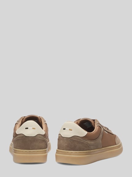 BOSS Sneakers van echt leer met labelopschrift Taupe - 3
