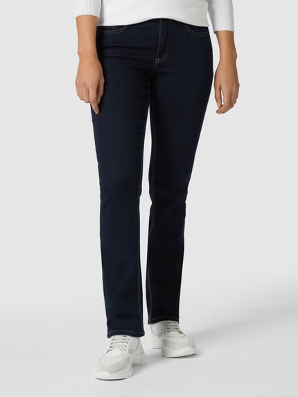 MAC Straight-Fit Jeans mit Stretch-Anteil Modell 'MELANIE' Marine 4
